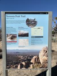 Teutonia Peak Trail sign
