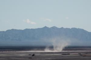 Dust storm seen from Amboy Crater rim