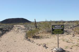 Sign near start of hike at Amboy Crater