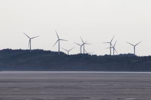 Windmills seen from beach