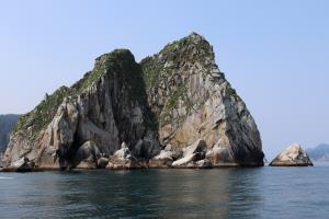 Steep rocky island