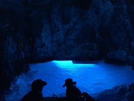 People inside Blue Cave