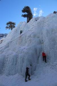 Climbing route in South Park section of Ouray Ice Park