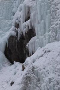 Close up of ice in Ouray Ice Park