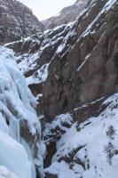 Looking into Ouray Ice Park near park entrance