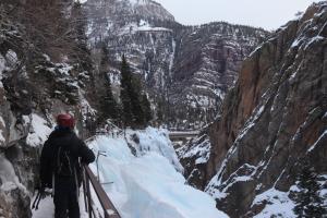 View of Ouray Ice Park from bridge along perimeter