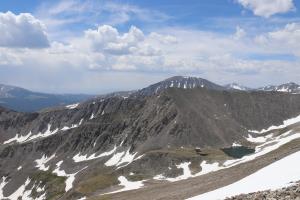 View on summit of Peak 10 with Upper Crystal Lake in background