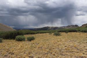 Rain clouds seen near beginning of San Luis Peak trail