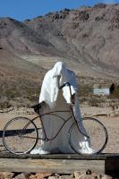 Artist made ghost with bike in Rhyolite