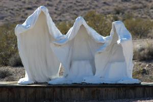 Artist made ghosts in Rhyolite