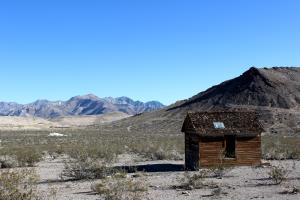 House in Rhyolite with landscape