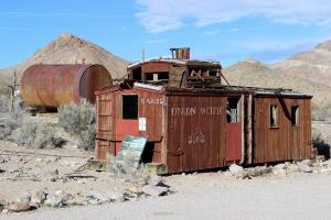 Union Pacific caboose in Rhyolite