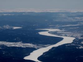 View from airplane flying Fairbanks to Coldfoot