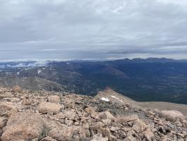 8:13AM looking out from summit of Longs Peak