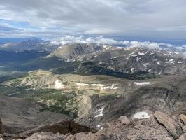 8:16AM looking out from summit of Longs Peak