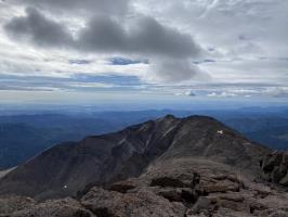 8:24AM looking out from summit of Longs Peak towards Denver