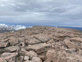 8:12AM looking at summit of Longs Peak