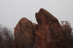 Rocks seen while it snows in Roxborough State Park