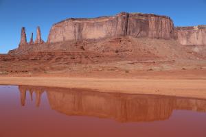 Buttes in Monument Valley with reflection in water