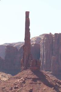 The Totem Pole in Monument Valley up close