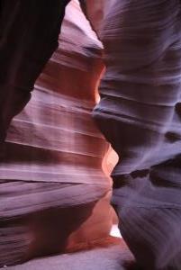 Inside Antelope Canyon with narrow passage