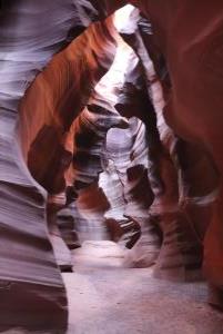 Inside Antelope Canyon with steep walls