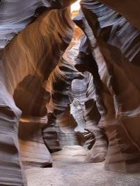 Walls and pathway in Antelope Canyon