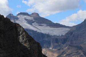 Mountains and glacier seen from other side of Ptarmigan Tunnel