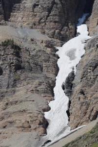 Snow above Iceberg Lake