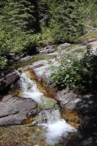 Small waterfall seen from trail