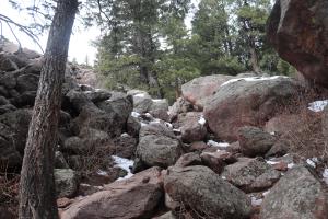 Rocks on trail