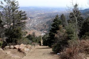 At top of incline, looking down