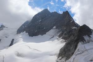 Mountain and glacier seen from Jungfraujoch