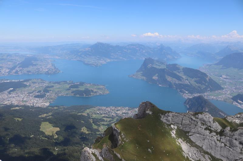 View from Mount Pilatus with lakes