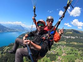 Selfie with pilot, paragliding