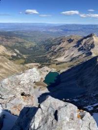 View from summit of Capitol Peak with Capitol Lake