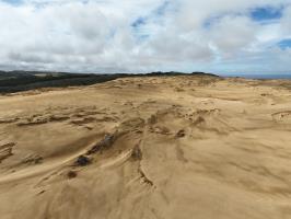 View of sand dunes from drone