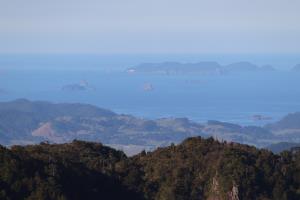View of ocean and islands from top of Pinnacles