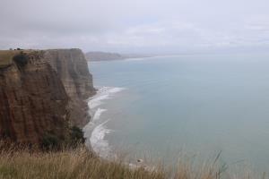 View at first stop on tour of cliff edge and coastline