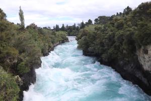 River to cross to see Huka Waterfall