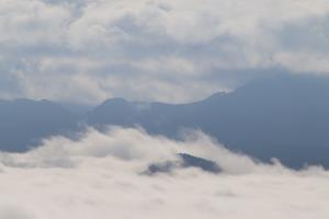 Cloud inversion seen in morning hiking to Waihohonu Hut