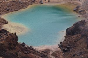 One of Emerald Lakes seen from high point