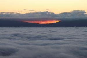 Sunrise view with cloud inversion seen near Oturere Hut