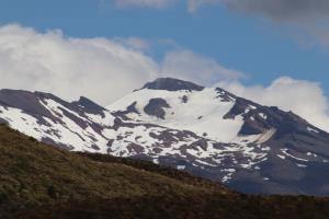 Mountain with snow seen from Mangatepopo Hut