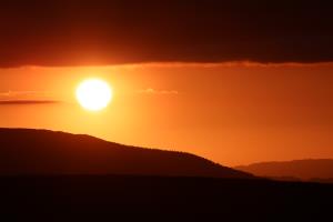 Sunset seen from Mangatepopo Hut