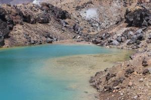 Close up view of one of Emerald Lakes