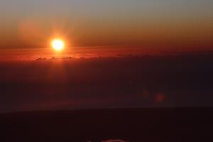 Sun setting seen from summit