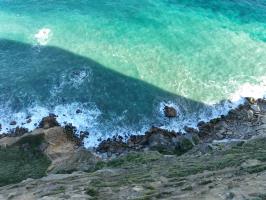 Looking down from Castle Rock from drone