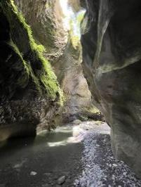 Walkway with sunlight in chasm