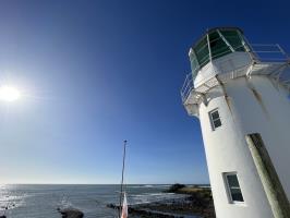 Close up of Cape Egmont Lighthouse